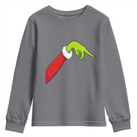 Funny Green Hand Basketball Pointing Meme Youth Sweatshirt Christmas Holiday Gift