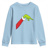 Funny Green Hand Basketball Pointing Meme Youth Sweatshirt Christmas Holiday Gift