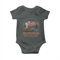 Yellowstone National Park Do Not Pet The Fluffy Cows Baby Onesie Amusing Bison Encounter Campsite Toss