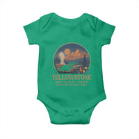 Yellowstone National Park Do Not Pet The Fluffy Cows Baby Onesie Amusing Bison Encounter Campsite Toss