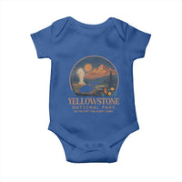 Yellowstone National Park Do Not Pet The Fluffy Cows Baby Onesie Amusing Bison Encounter Campsite Toss