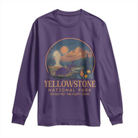 Yellowstone National Park Do Not Pet The Fluffy Cows Long Sleeve Shirt Amusing Bison Encounter Campsite Toss