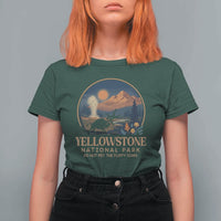 Yellowstone National Park Do Not Pet The Fluffy Cows T Shirt For Women Amusing Bison Encounter Campsite Toss