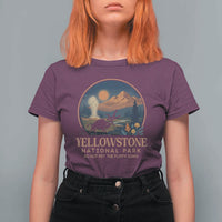 Yellowstone National Park Do Not Pet The Fluffy Cows T Shirt For Women Amusing Bison Encounter Campsite Toss