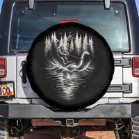 Funny Bigfoot Water Skiing Behind Nessie Spare Tire Cover Cryptid Lover