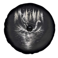 Funny Bigfoot Water Skiing Behind Nessie Spare Tire Cover Cryptid Lover