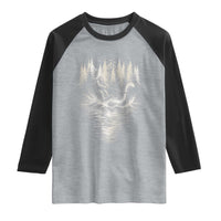 Funny Bigfoot Water Skiing Behind Nessie Raglan Shirt Cryptid Lover