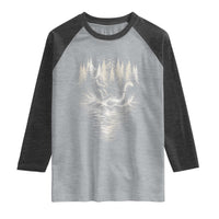 Funny Bigfoot Water Skiing Behind Nessie Raglan Shirt Cryptid Lover