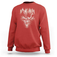Funny Bigfoot Water Skiing Behind Nessie Sweatshirt Cryptid Lover