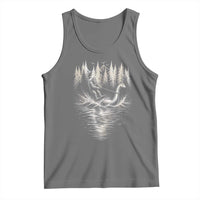 Funny Bigfoot Water Skiing Behind Nessie Tank Top Cryptid Lover