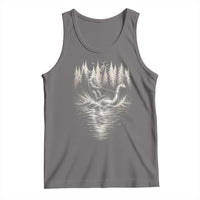 Funny Bigfoot Water Skiing Behind Nessie Tank Top Cryptid Lover