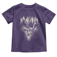 Funny Bigfoot Water Skiing Behind Nessie Toddler T Shirt Cryptid Lover