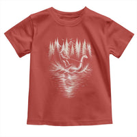 Funny Bigfoot Water Skiing Behind Nessie Toddler T Shirt Cryptid Lover