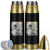 Funny Bigfoot Water Skiing Behind Nessie Bullet Tumbler Ukiyoe Inspired Wave Art