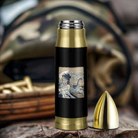 Funny Bigfoot Water Skiing Behind Nessie Bullet Tumbler Ukiyoe Inspired Wave Art