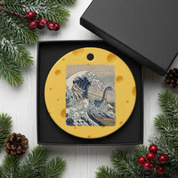 Funny Bigfoot Water Skiing Behind Nessie Ceramic Ornament Ukiyoe Inspired Wave Art