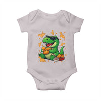 Funny Dinosaur Eating Chicken Nuggets Baby Onesie Food Lover Gift - Wonder Print Shop