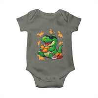 Funny Dinosaur Eating Chicken Nuggets Baby Onesie Food Lover Gift - Wonder Print Shop