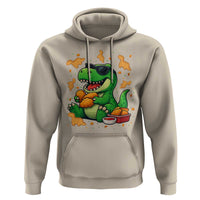 Funny Dinosaur Eating Chicken Nuggets Hoodie Food Lover Gift - Wonder Print Shop
