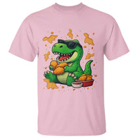 Funny Dinosaur Eating Chicken Nuggets T Shirt Food Lover Gift - Wonder Print Shop