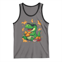 Funny Dinosaur Eating Chicken Nuggets Tank Top Food Lover Gift - Wonder Print Shop