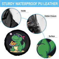 Cute Dinosaur Eating Chicken Nuggets Spare Tire Cover Food Humor Gift - Wonder Print Shop