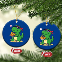 Cute Dinosaur Eating Chicken Nuggets Ceramic Ornament Food Humor Gift - Wonder Print Shop