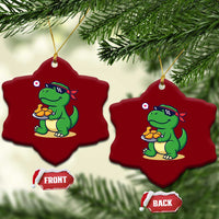 Cute Dinosaur Eating Chicken Nuggets Ceramic Ornament Food Humor Gift - Wonder Print Shop