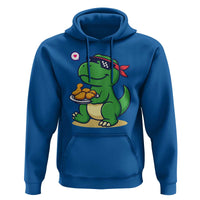 Cute Dinosaur Eating Chicken Nuggets Hoodie Food Humor Gift - Wonder Print Shop