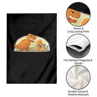 Dino Nuggets Chasing Cat Garden Flag Funny Nugget Lover Gift - Wonder Print Shop