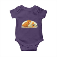 Dino Nuggets Chasing Cat Baby Onesie Funny Nugget Lover Gift - Wonder Print Shop