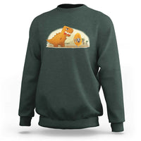 Dino Nuggets Chasing Cat Sweatshirt Funny Nugget Lover Gift - Wonder Print Shop