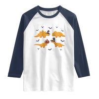Halloween Dinosaur Nugget Raglan Shirt Funny Spooky Food Gift - Wonder Print Shop