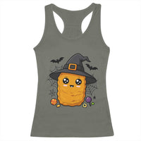 Halloween Nugget With Witch Hat Racerback Tank Top Funny Food Gift - Wonder Print Shop
