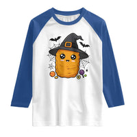 Halloween Nugget With Witch Hat Raglan Shirt Funny Food Gift - Wonder Print Shop