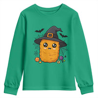 Halloween Nugget With Witch Hat Youth Sweatshirt Funny Food Gift - Wonder Print Shop