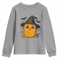 Halloween Nugget With Witch Hat Youth Sweatshirt Funny Food Gift - Wonder Print Shop
