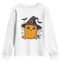 Halloween Nugget With Witch Hat Youth Sweatshirt Funny Food Gift - Wonder Print Shop