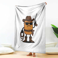 Cowboy Chicken Nugget Throw Blanket Funny Food Gift - Wonder Print Shop