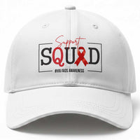 Support Squad Red Ribbon HIV AIDS Awareness Month Gift Baseball Cap