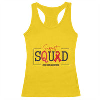 Support Squad Red Ribbon HIV AIDS Awareness Month Gift Racerback Tank Top - Wonder Print Shop