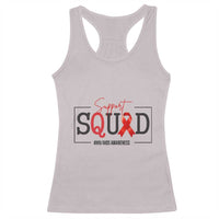 Support Squad Red Ribbon HIV AIDS Awareness Month Gift Racerback Tank Top - Wonder Print Shop