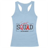 Support Squad Red Ribbon HIV AIDS Awareness Month Gift Racerback Tank Top - Wonder Print Shop