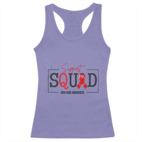 Support Squad Red Ribbon HIV AIDS Awareness Month Gift Racerback Tank Top - Wonder Print Shop