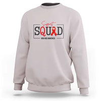 Support Squad Red Ribbon HIV AIDS Awareness Month Gift Sweatshirt - Wonder Print Shop
