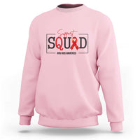 Support Squad Red Ribbon HIV AIDS Awareness Month Gift Sweatshirt - Wonder Print Shop