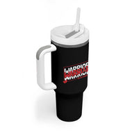 HIV Awareness Warrior Tumbler With Handle Red Ribbon Fighter Gift - Wonder Print Shop