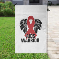 Aids Warrior Garden Flag Red Ribbon HIV Awareness Gift - Wonder Print Shop