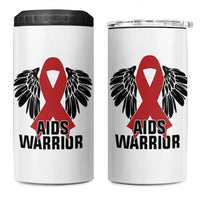 Aids Warrior 4 in 1 Can Cooler Tumbler Red Ribbon HIV Awareness Gift - Wonder Print Shop