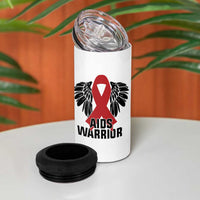 Aids Warrior 4 in 1 Can Cooler Tumbler Red Ribbon HIV Awareness Gift - Wonder Print Shop